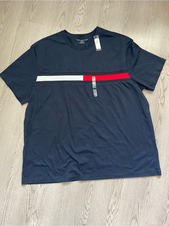 Tommy Hilfiger Other - Tommy Hilfiger Navy Short Sleeve Tee with Red & White Chest Stripe